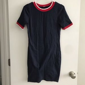 Navy body forming mini dress